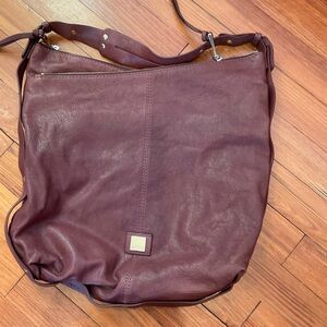 Kooba Aster large burgundy leather handbag - Slouchy Hobo - Vintage Y2K